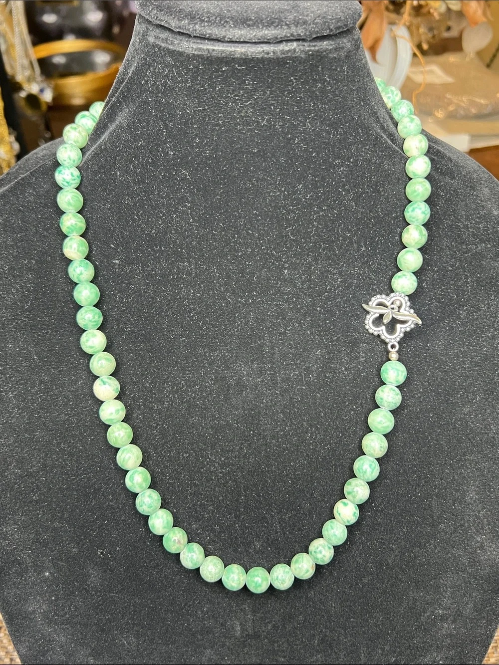 Amazonite Gemstone Artisan Beaded Necklace | 26” Handmade Statement Jewelry